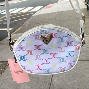 Juicy Couture Angel Effortless Crossbody - White Logo Print NWT